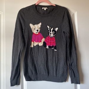 J.Crew Mercantile Gray Crew Neck Dog Sweater Size Small